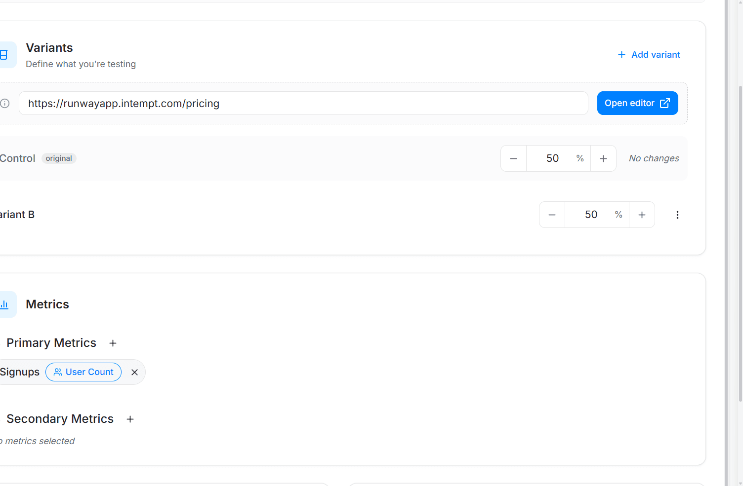 Shopify experiment setup: Split traffic properly