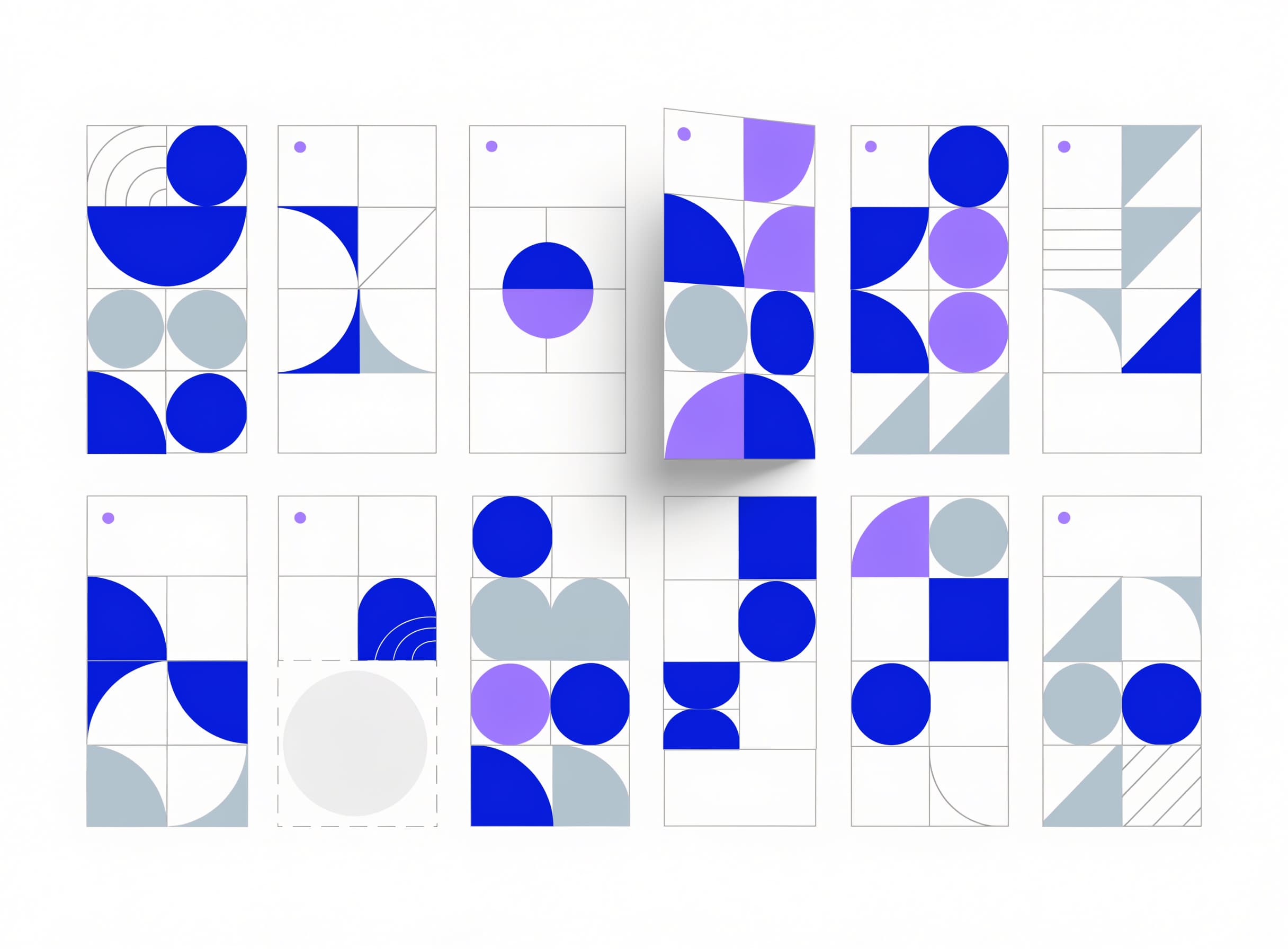 the-angle-vault shows a 7x2 grid of 14 numbered angle cards with two selected in blue and one dashed out as rejected