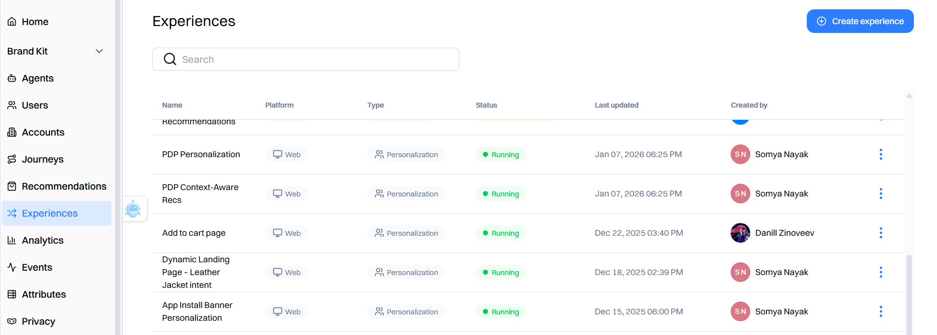 Step 4: Set up personalized experiments per segment