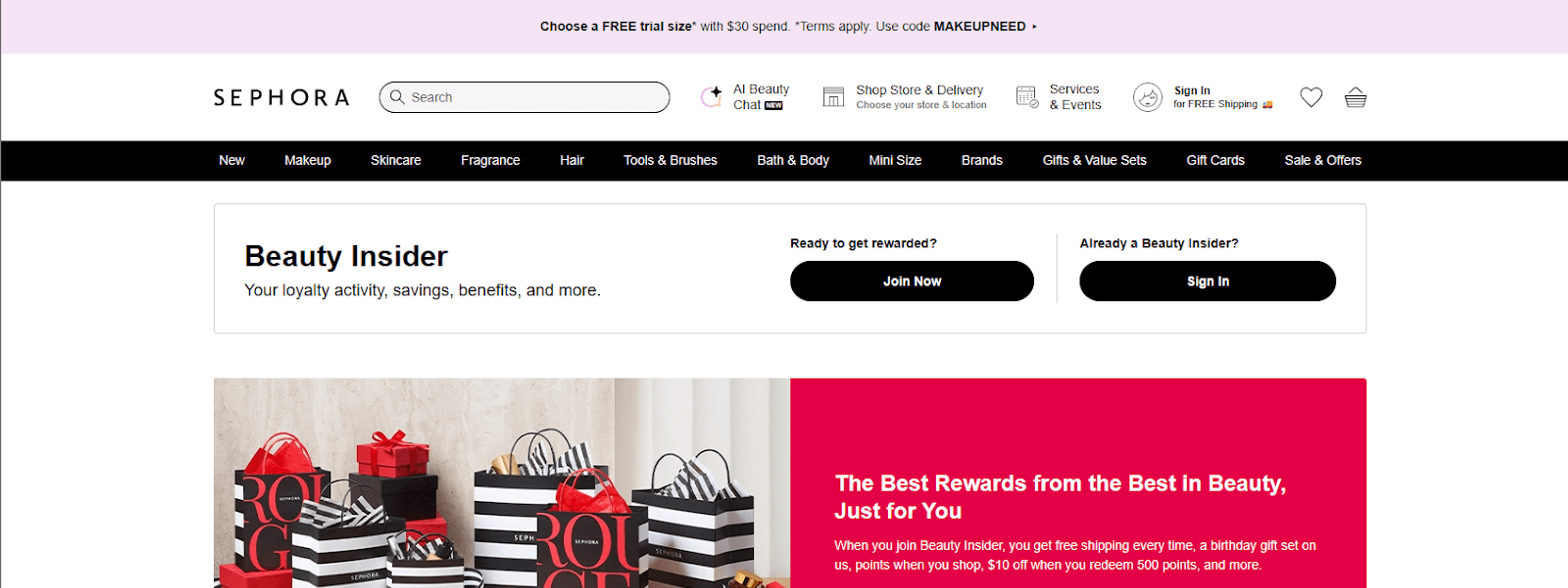 Sephora Beauty Insider loyalty program — 40 million members, 80% of North American sales