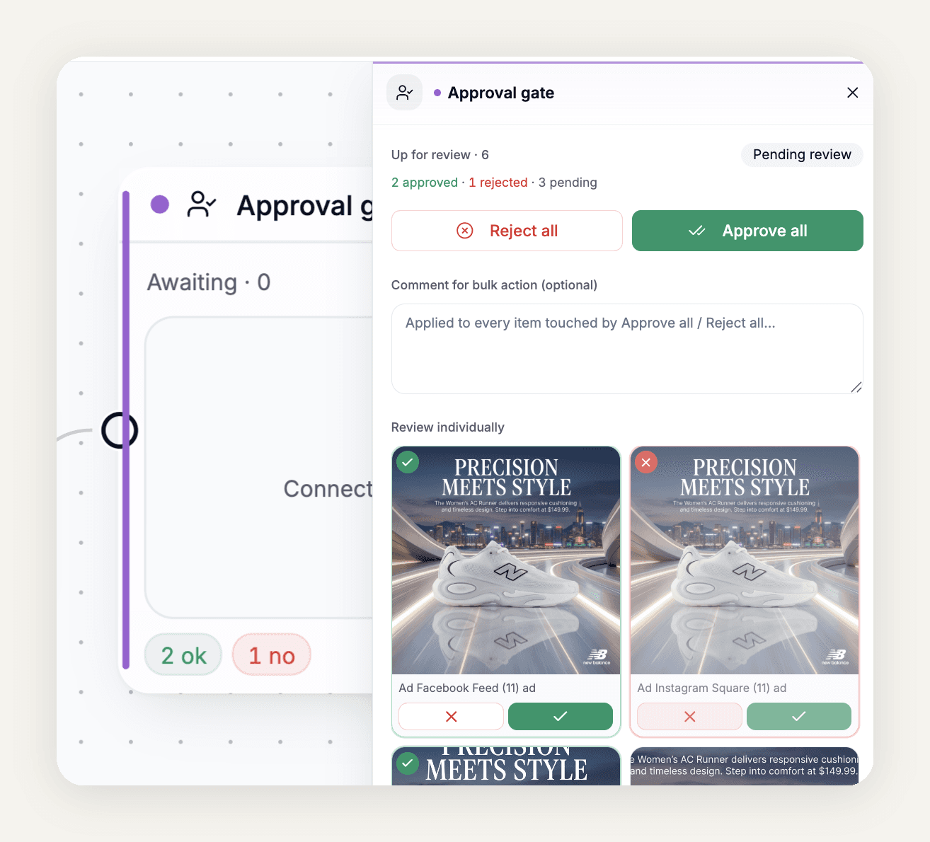 Review queue before catalog assets ship