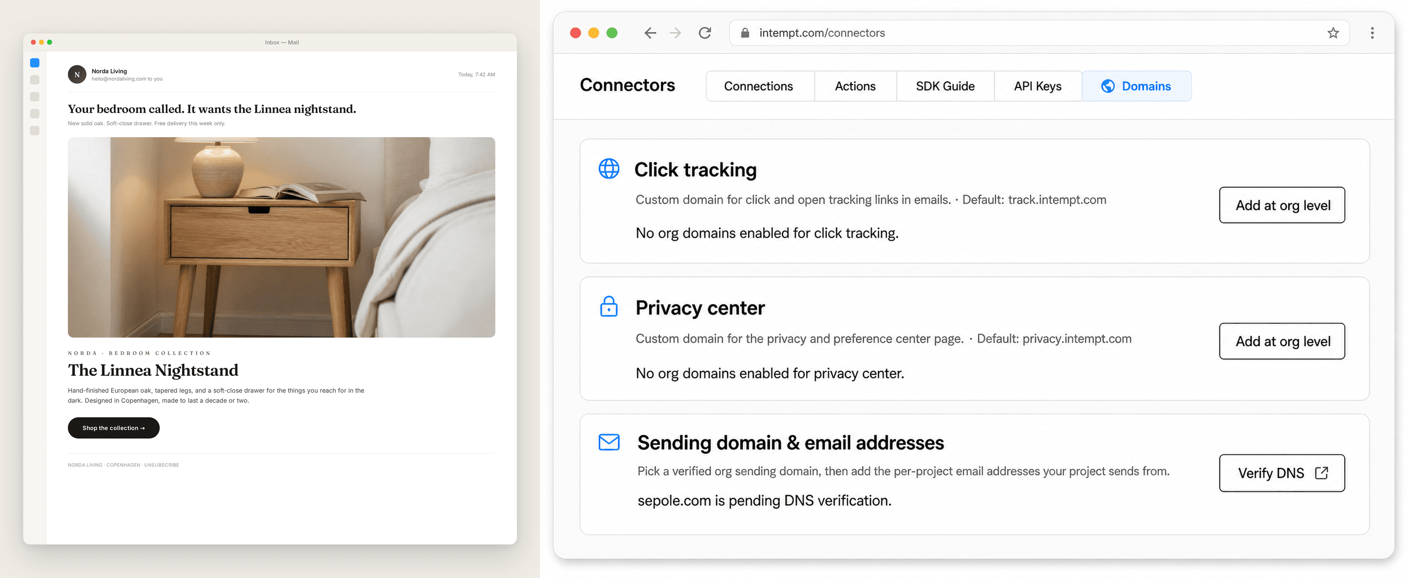 Campaign sent through Intempt's delivery engine