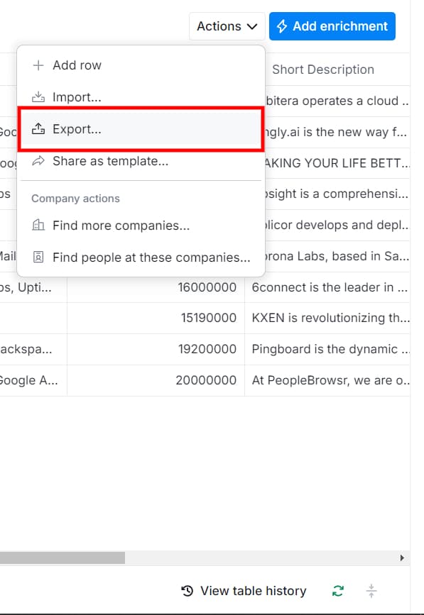 Review results and export data
