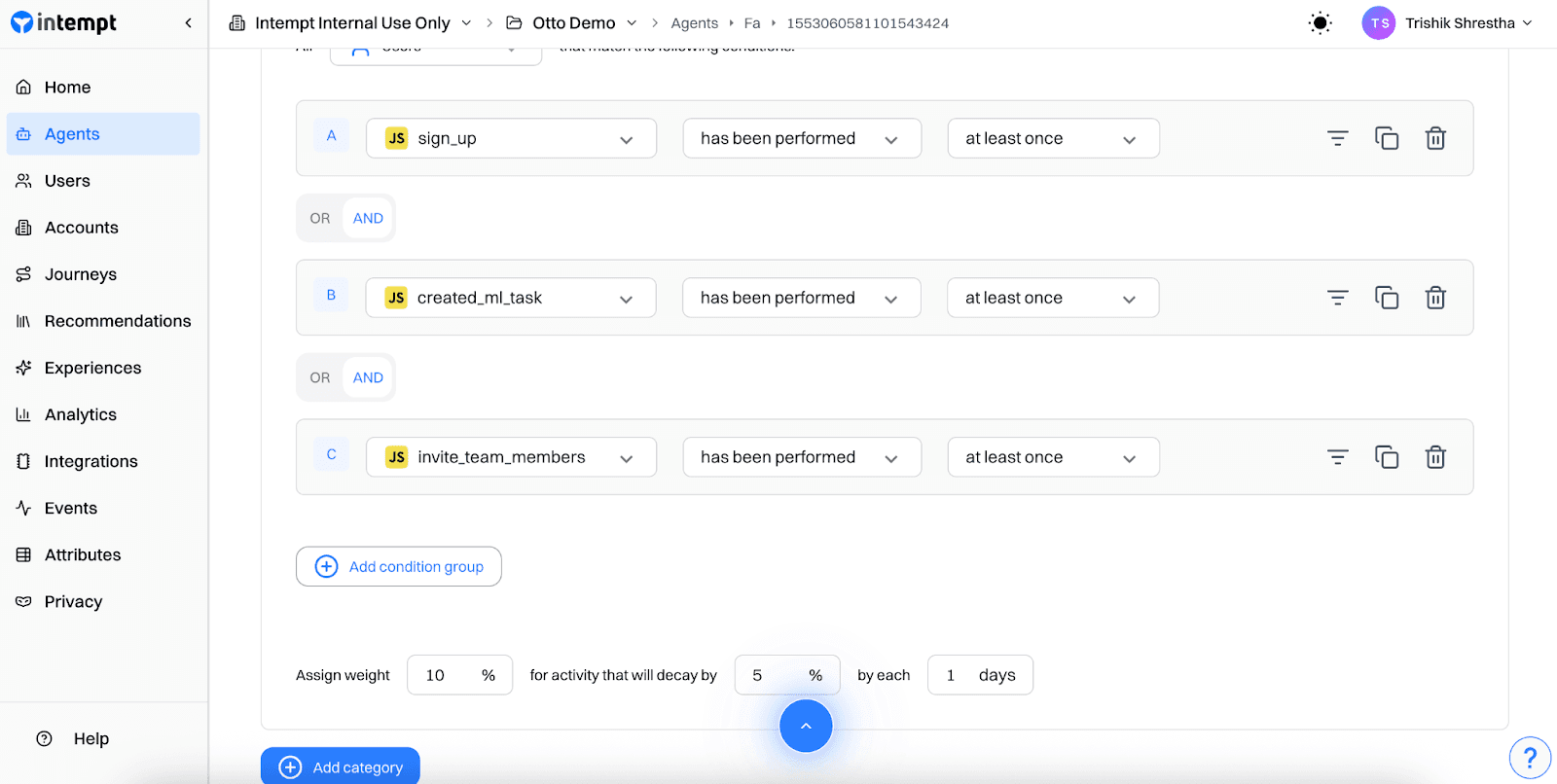 Use weight and decay