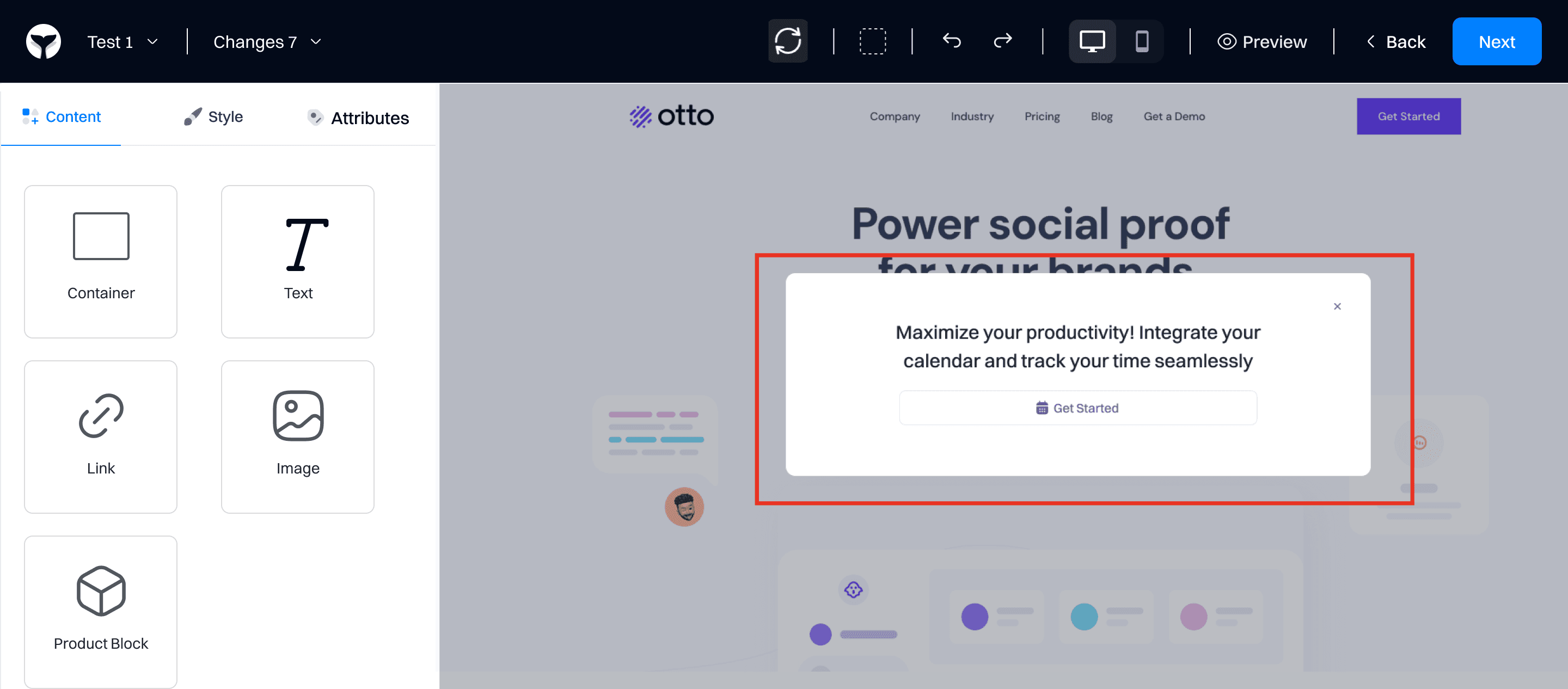 Time entry logged experience