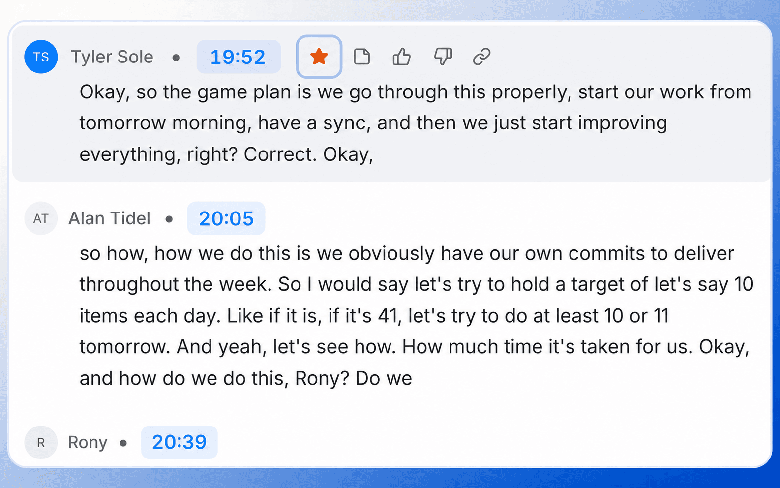 Transcript synced to CRM