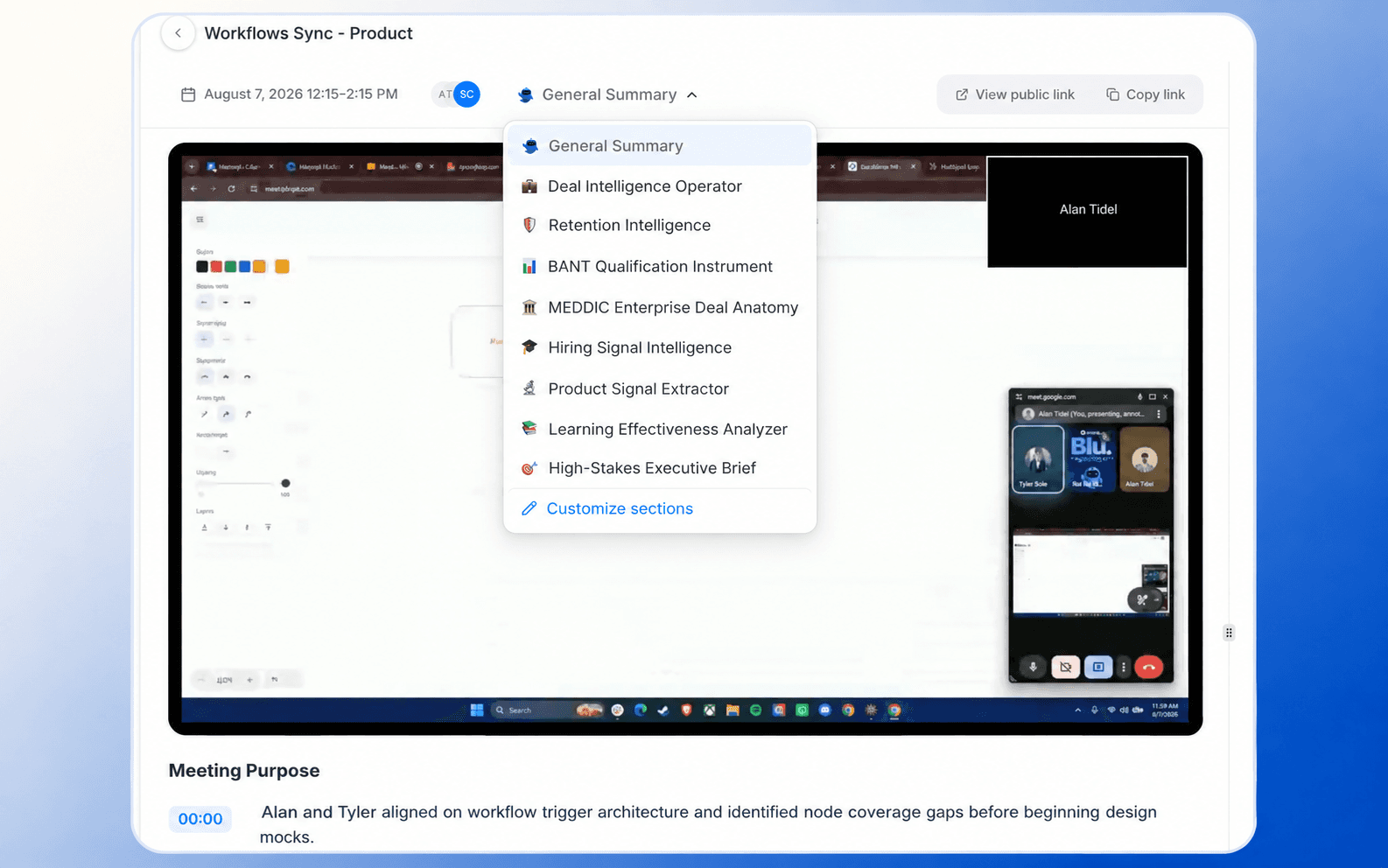 Post-call summary with action items