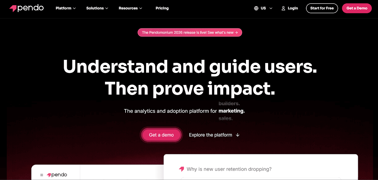 Pendo product analytics platform