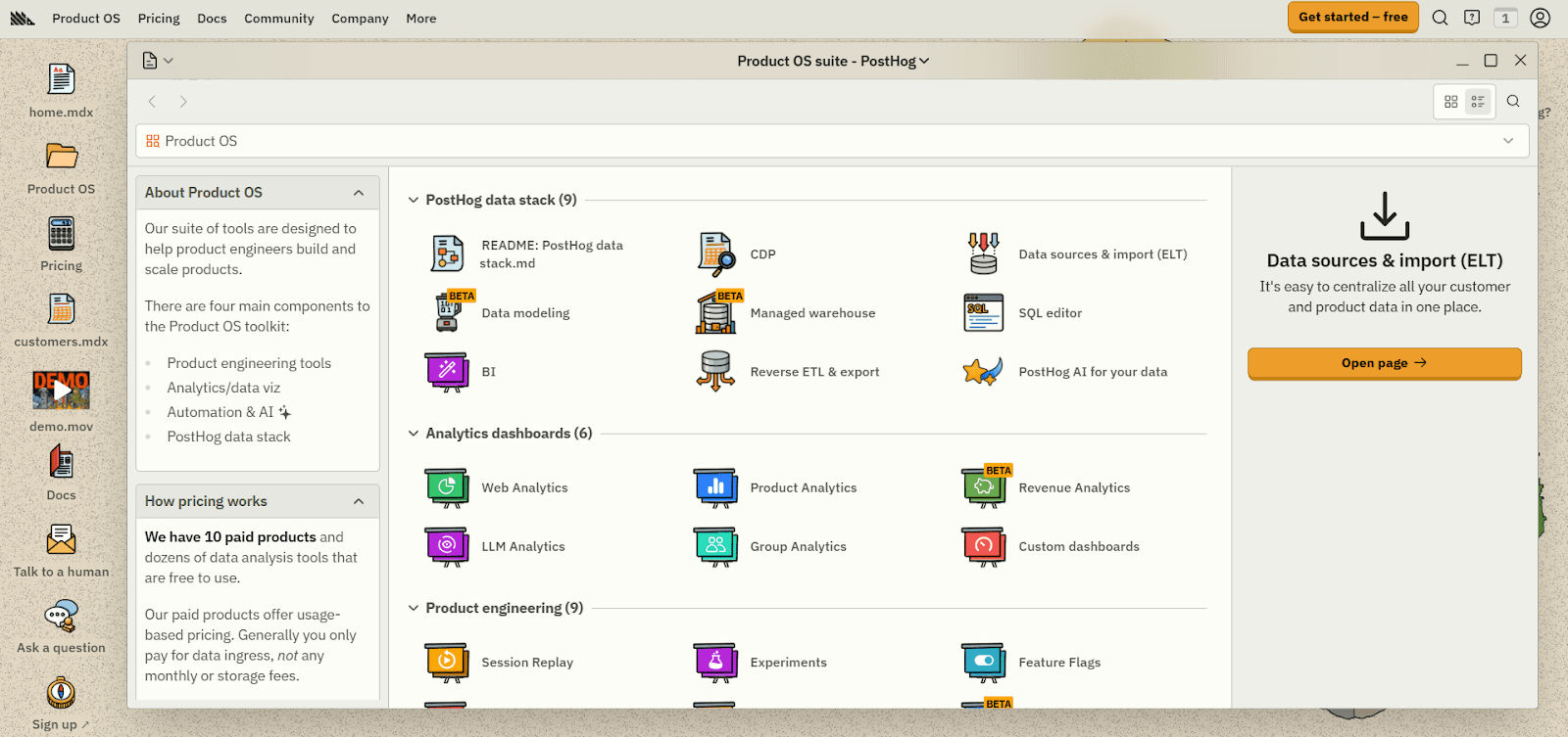 PostHog product analytics platform