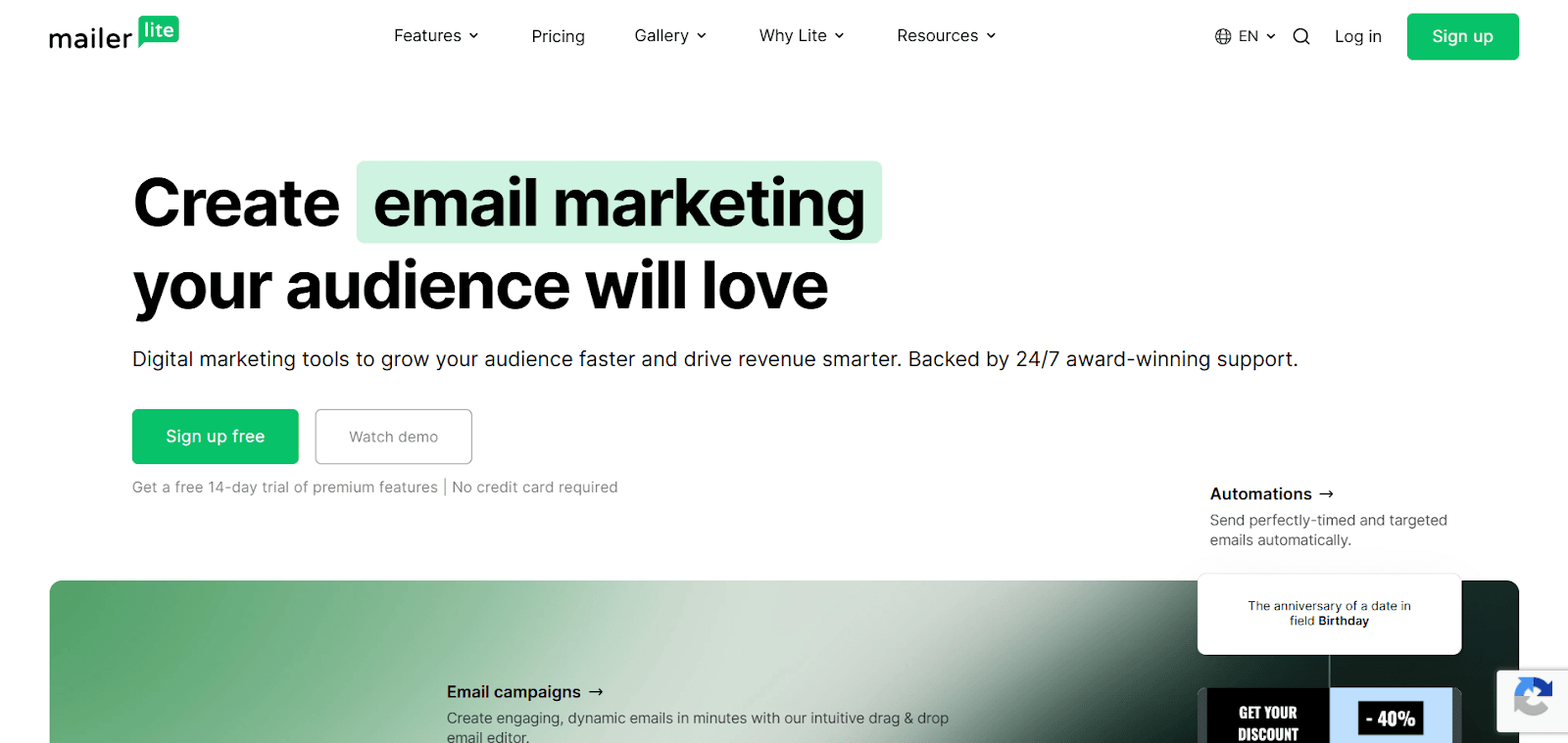 MailerLite simple email marketing platform