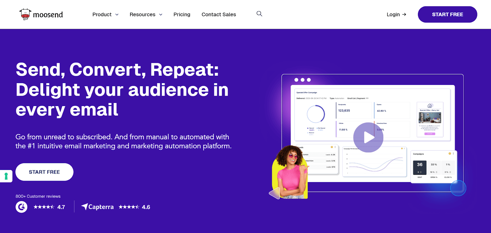 Moosend email marketing and automation