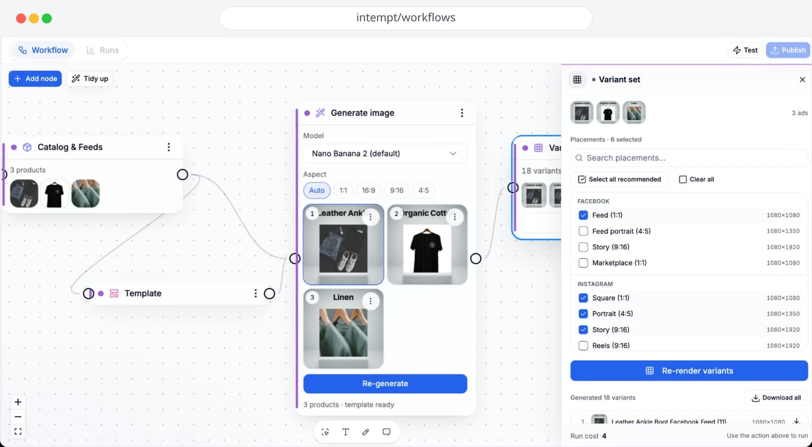 Design workflows canvas