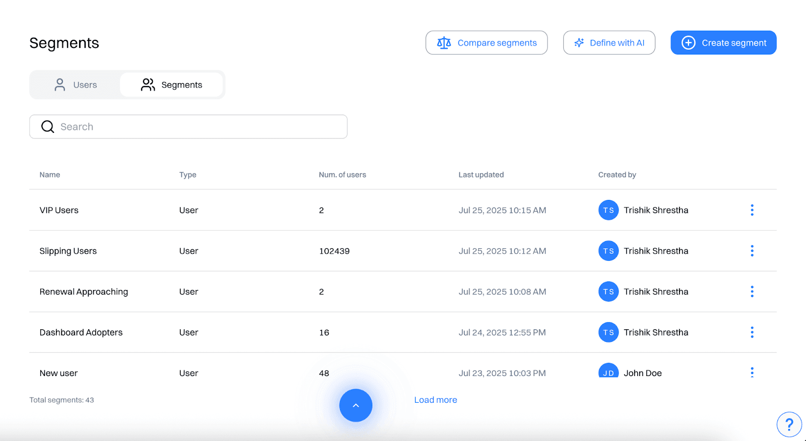 A VIP customer segment recomputing against live purchase behaviour