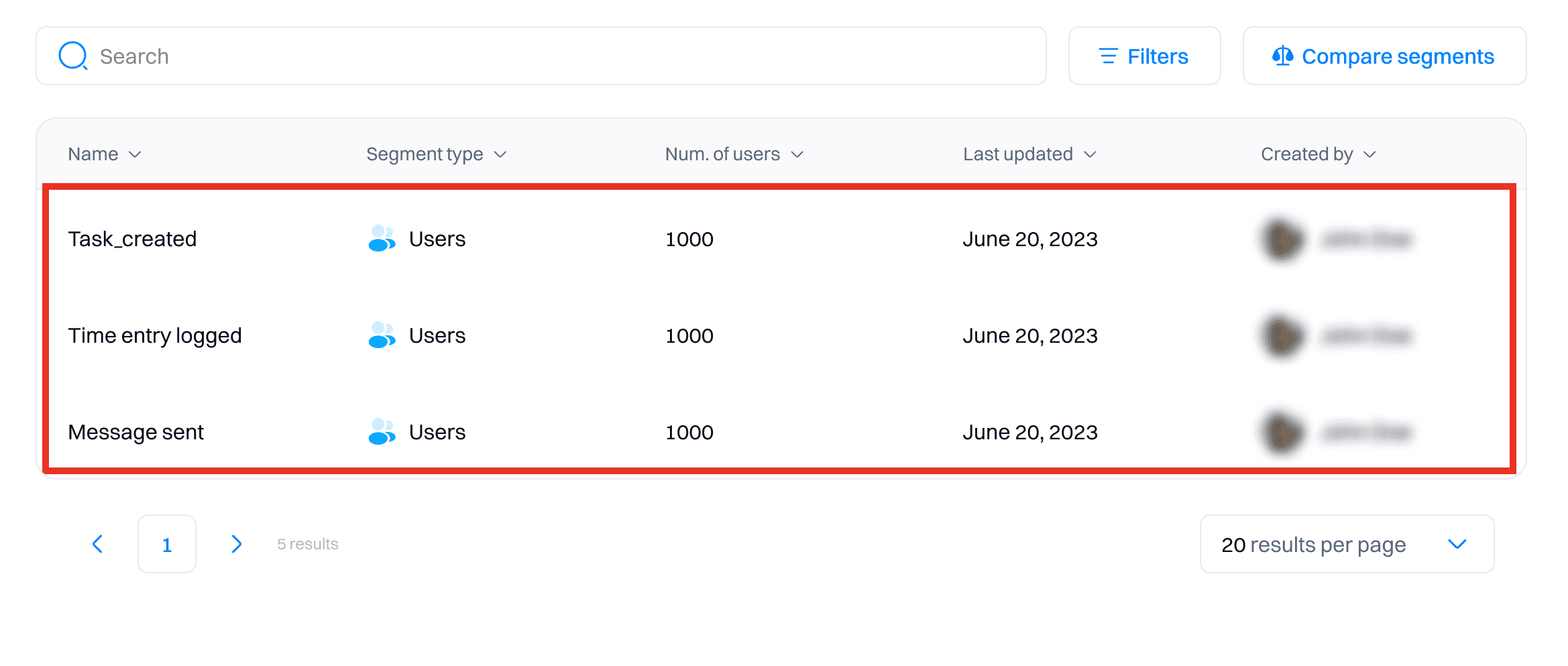 Segments built from in-session behaviour rather than stored profile data