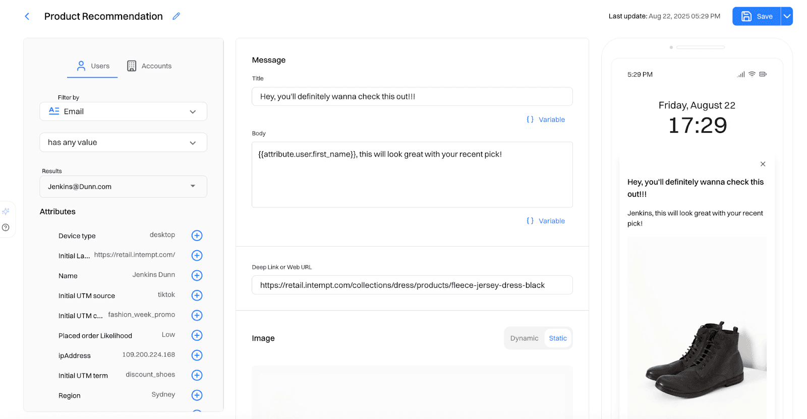 Recommendation feed setup: step 3, Step 3: Activate in Journeys