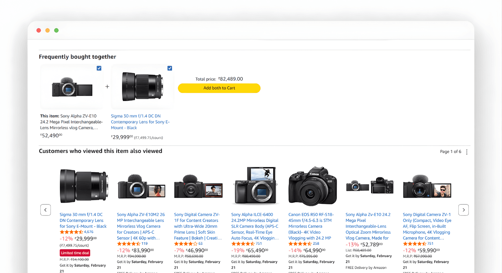 Product recommendation setup: Purchased Together