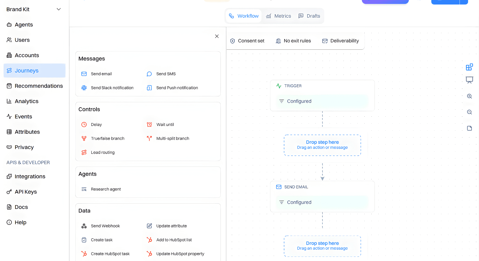 Browse abandonment flow setup: Build the journey