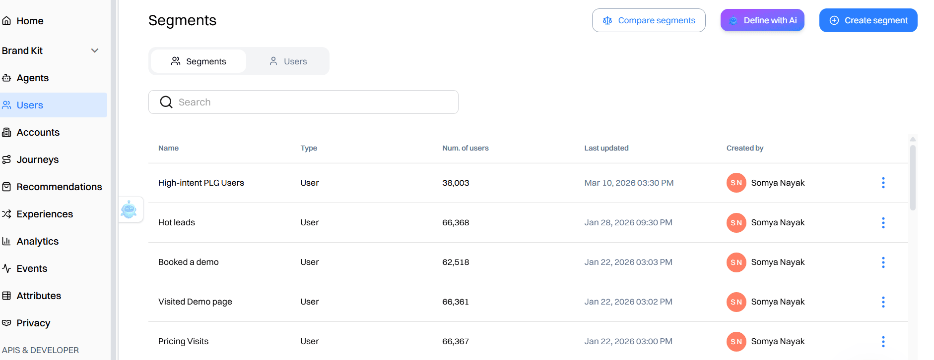 Step 4: Build sales-ready segments in Intempt