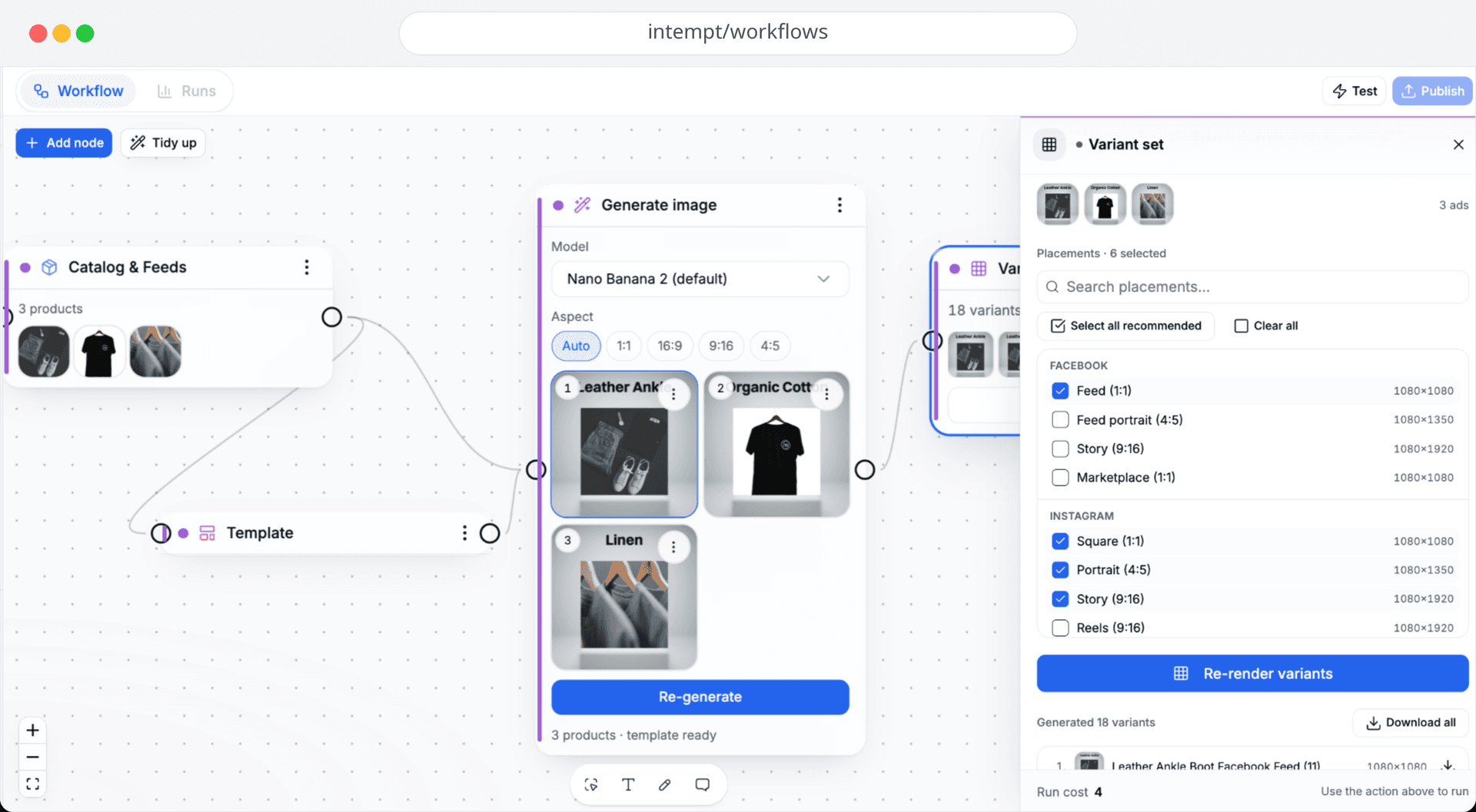 Design workflows canvas