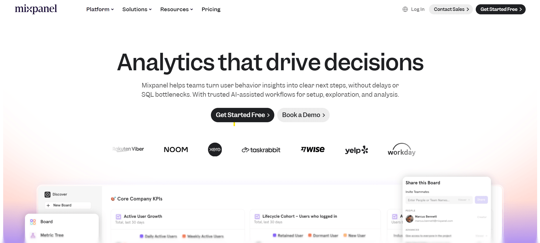 Mixpanel - Website User Behavior Analytics