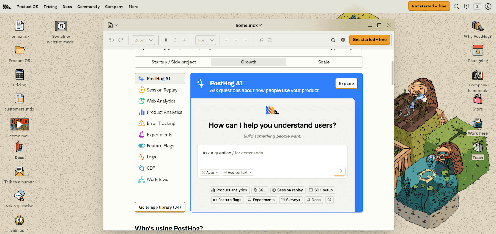 PostHog open-source product analytics