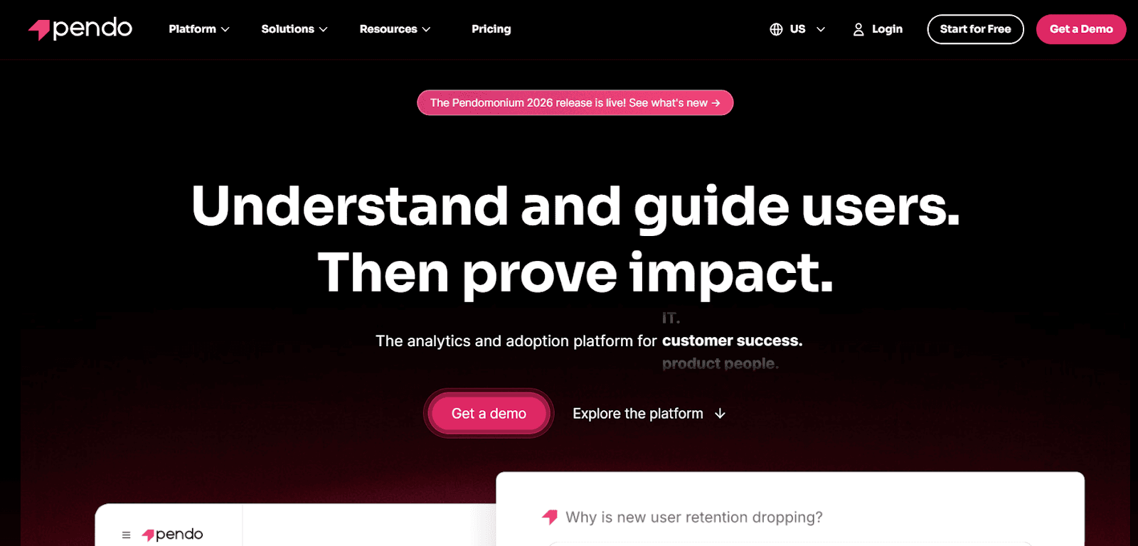 Pendo product experience platform