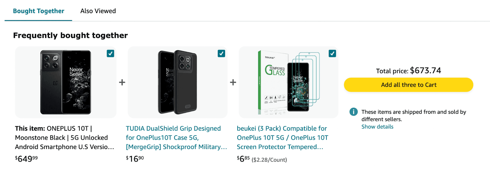 Product detail page recommendations showing similar items and complete the look blocks