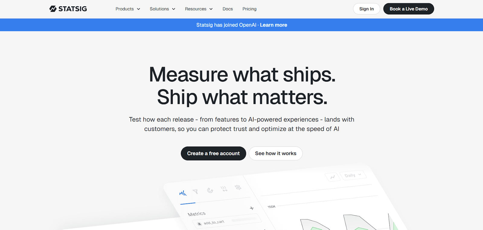 Statsig developer-first experimentation platform
