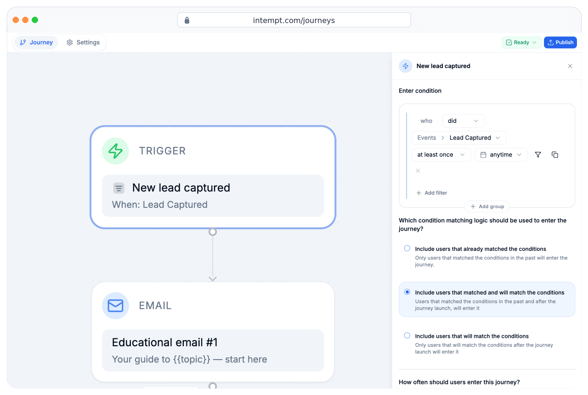 Cross-channel coordination through Journey