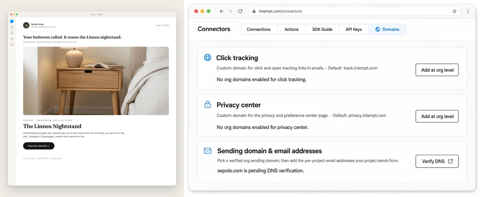Campaign sent through Intempt's delivery engine