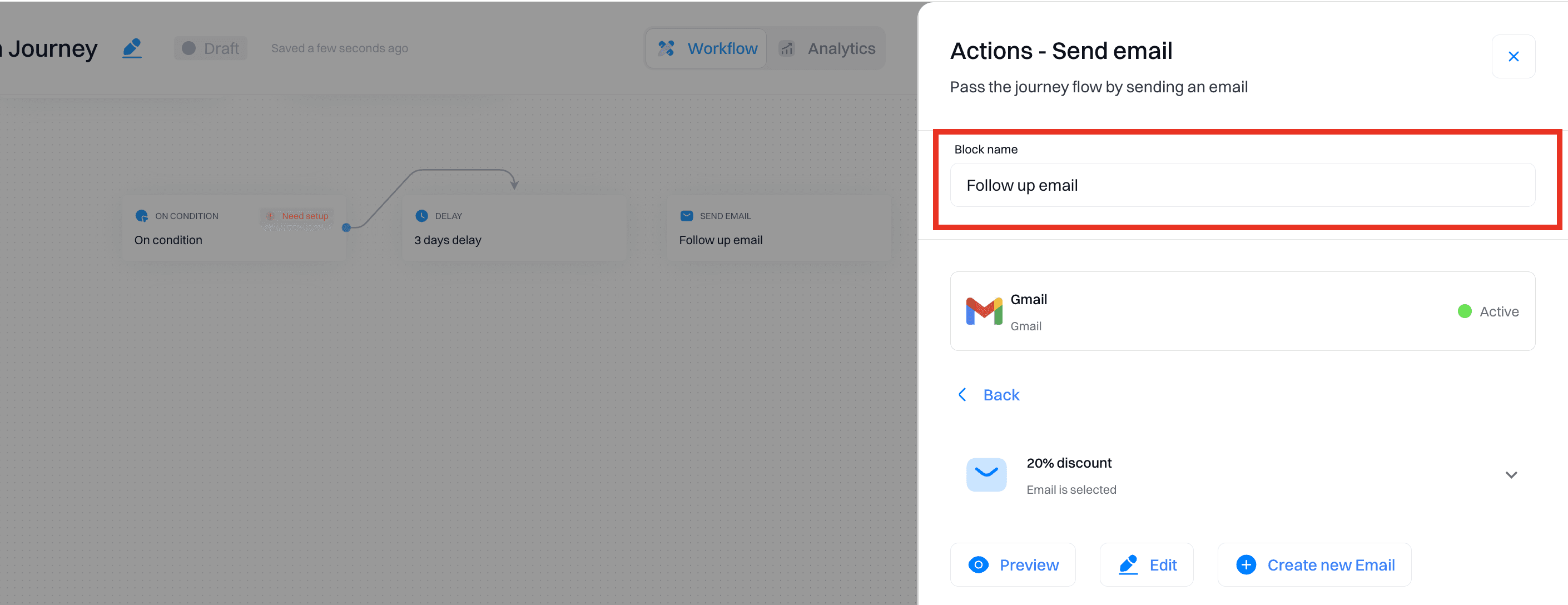 Churn risk setup: Email engagement follow-up