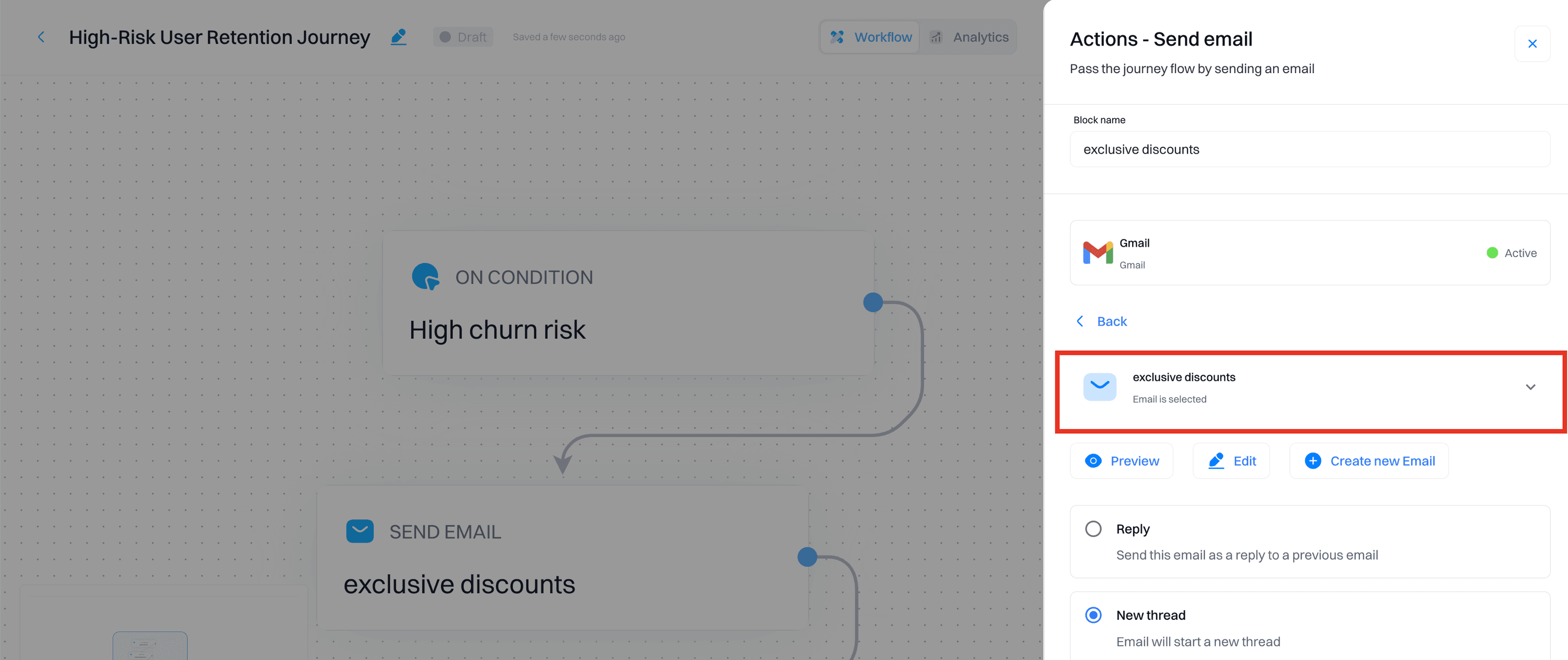 Churn risk setup: Email body example