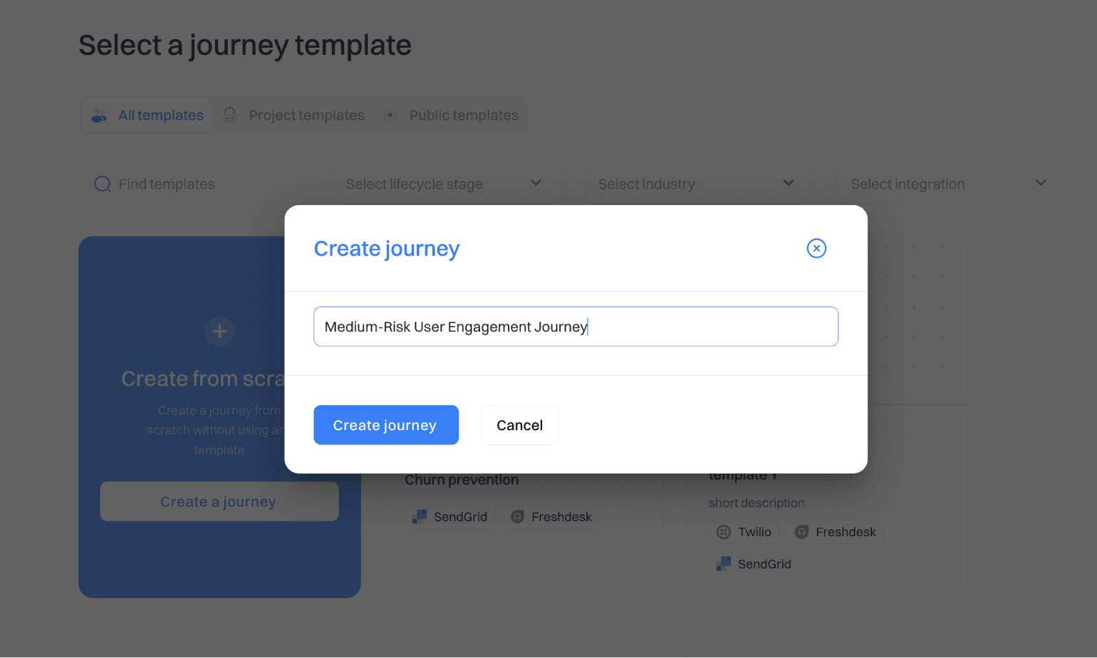 Churn risk setup: Medium-risk journey