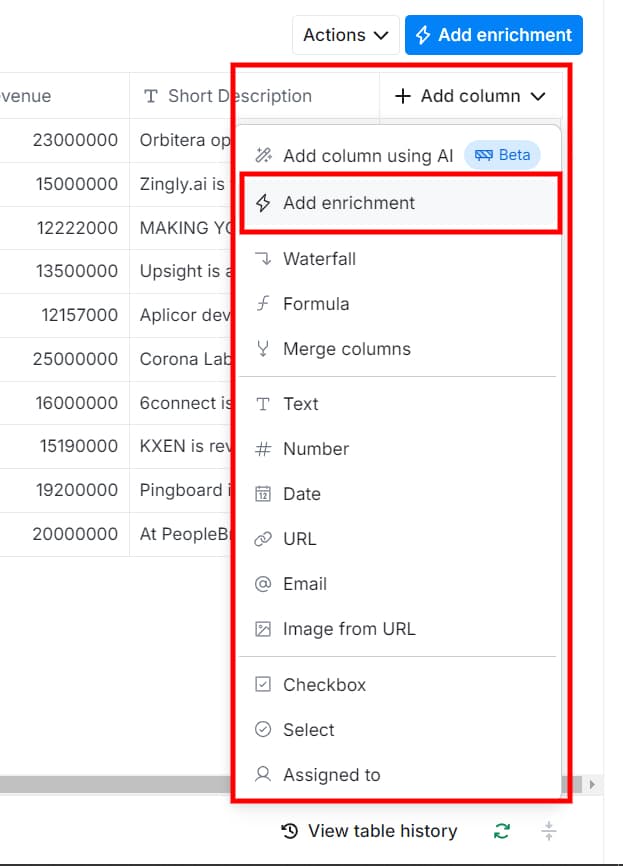 Outbound automation setup: Choose enrichment types