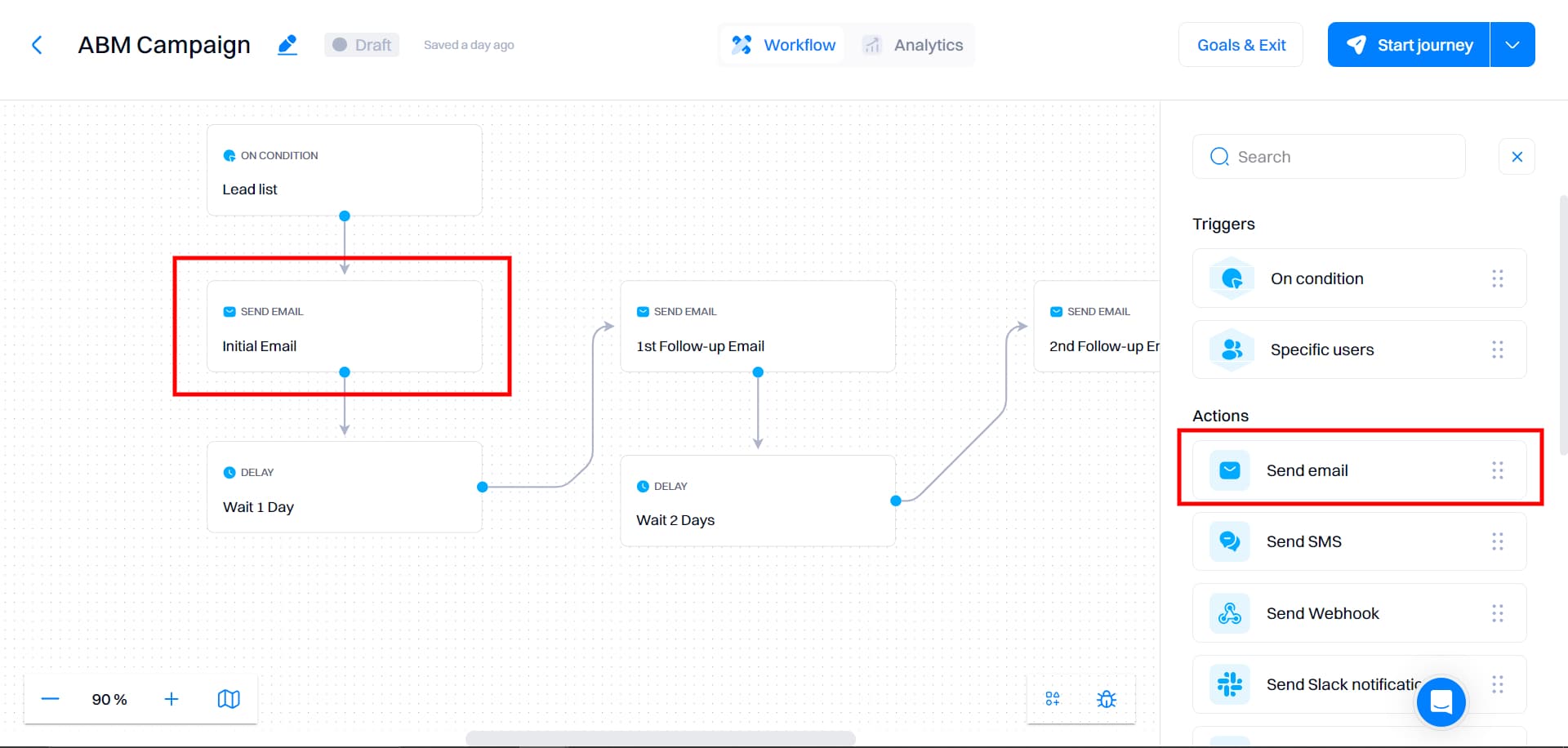 Set up email flows