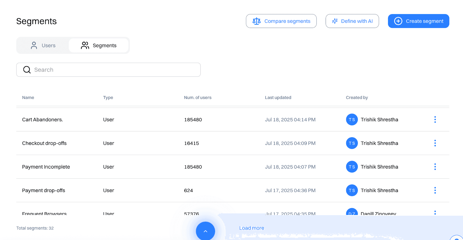 Checkout optimization setup: Create behavioral segments
