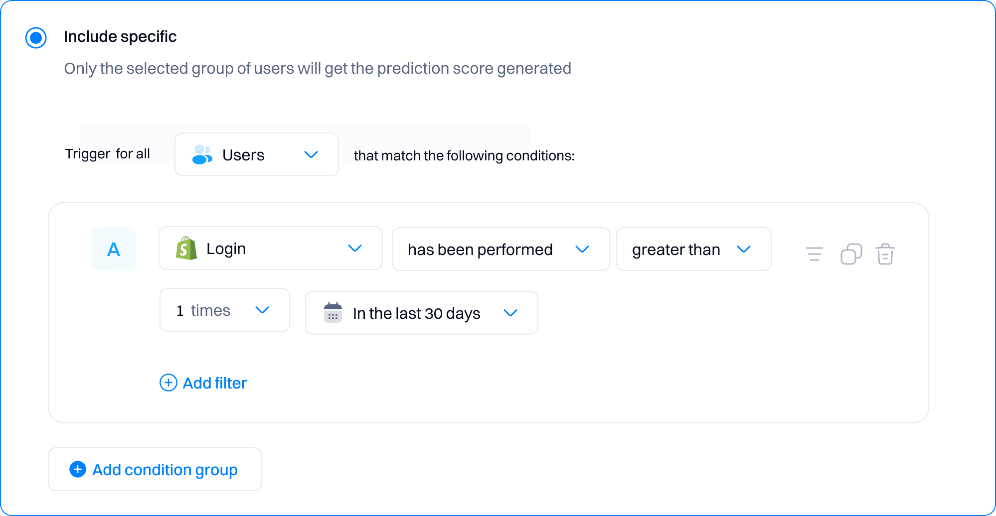 Propensity scoring setup: Filter Training Data