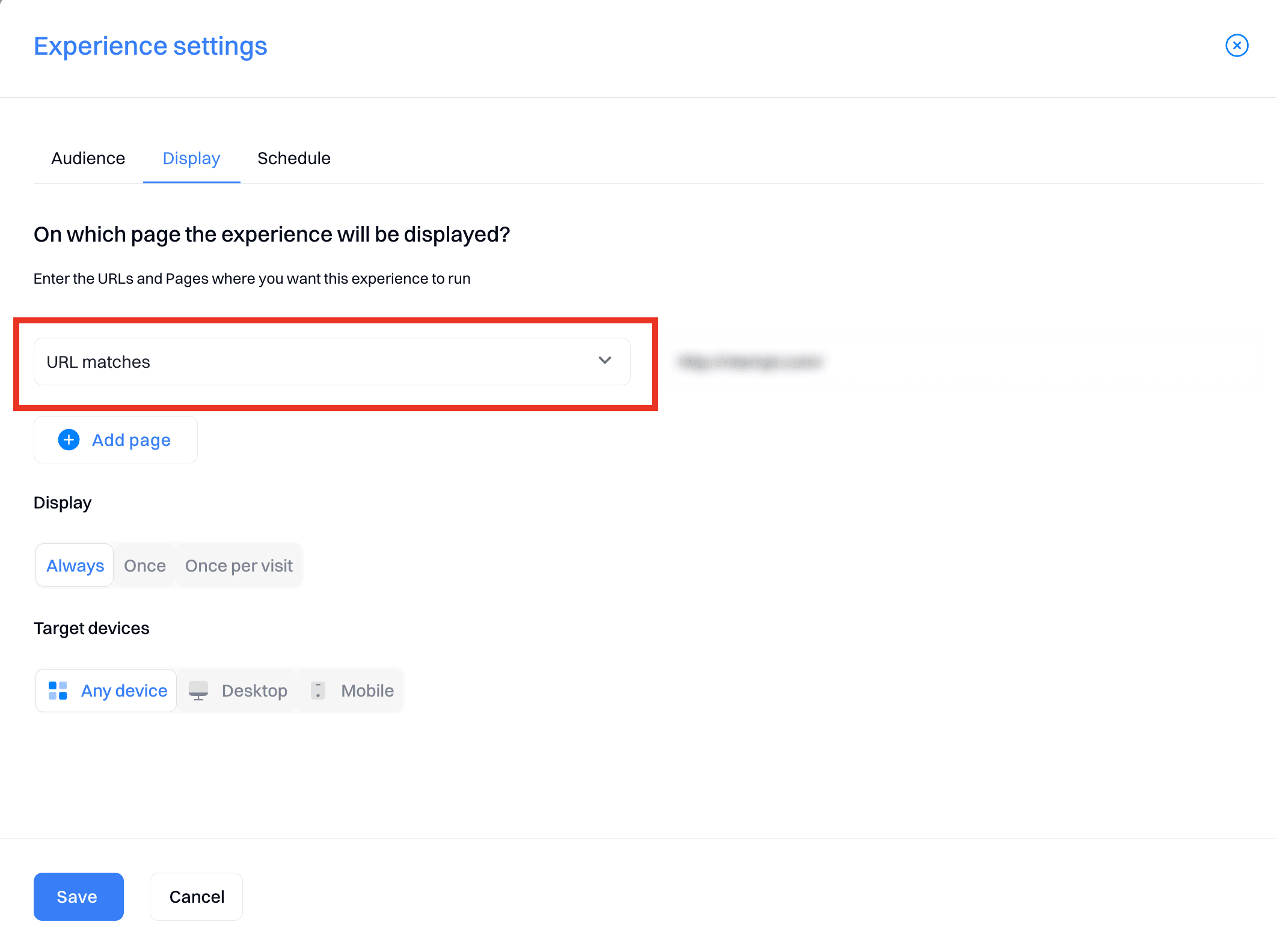 Propensity scoring setup: Configure display rules