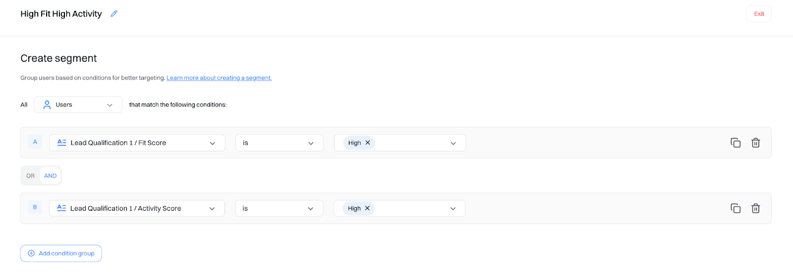 Signal routing setup: Build sales-ready segments