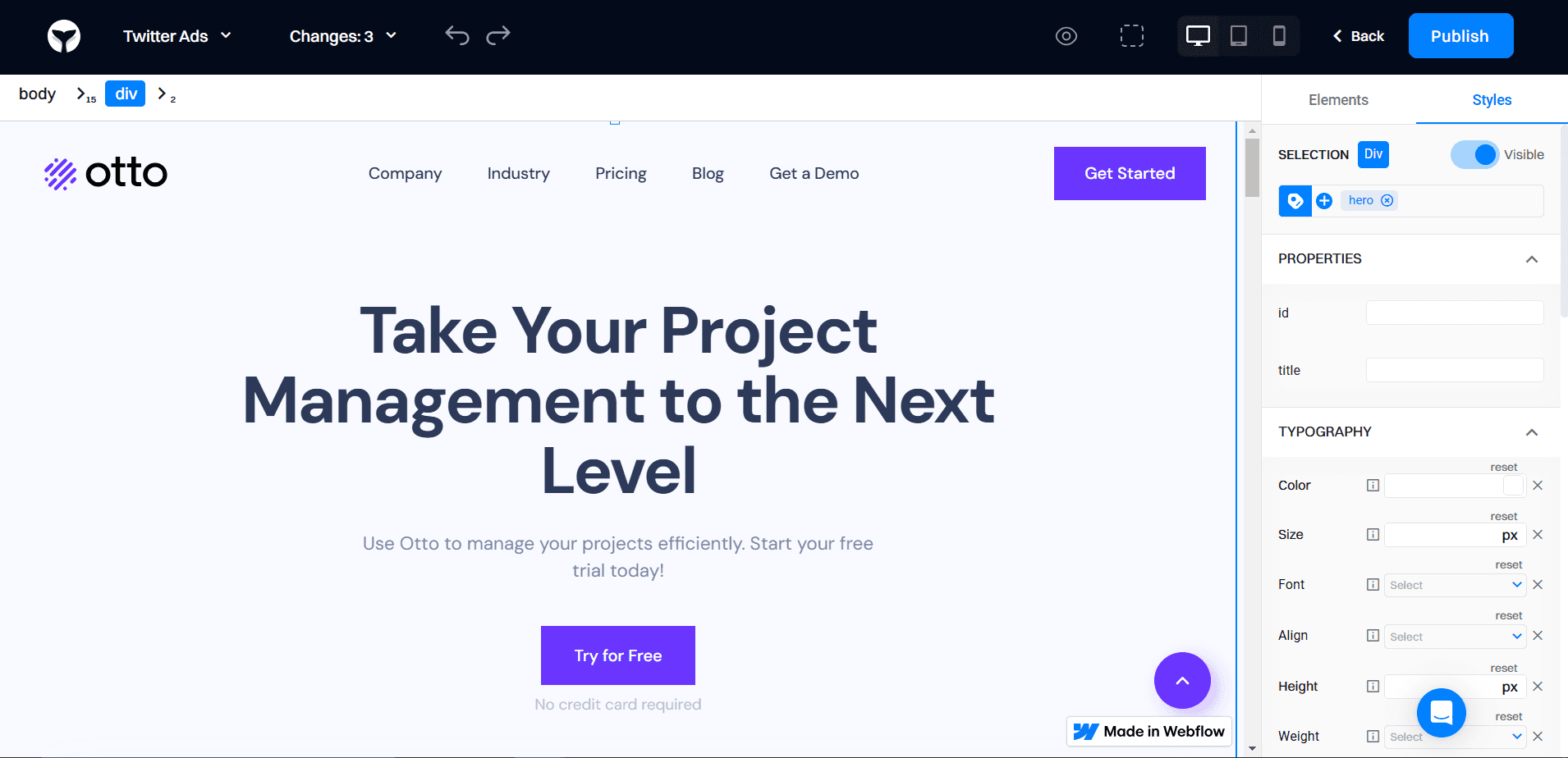 Landing page personalization setup: Twitter Ads explanation