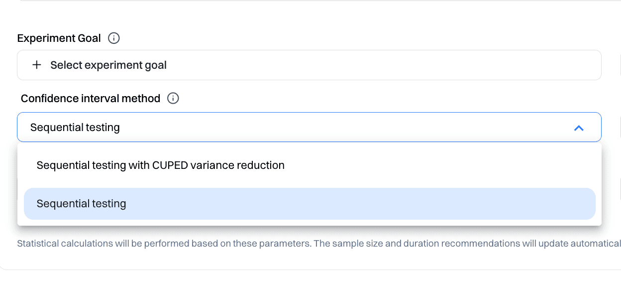 Experiment setup: step 4, Step 4: Let the Stats Engine do the math