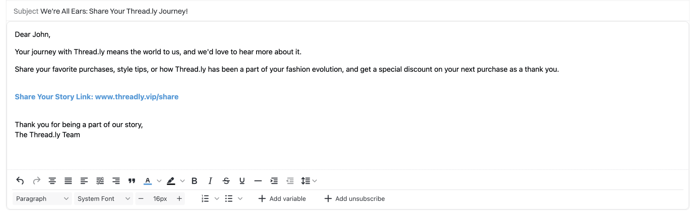 RFM segmentation setup: Customer Story Example