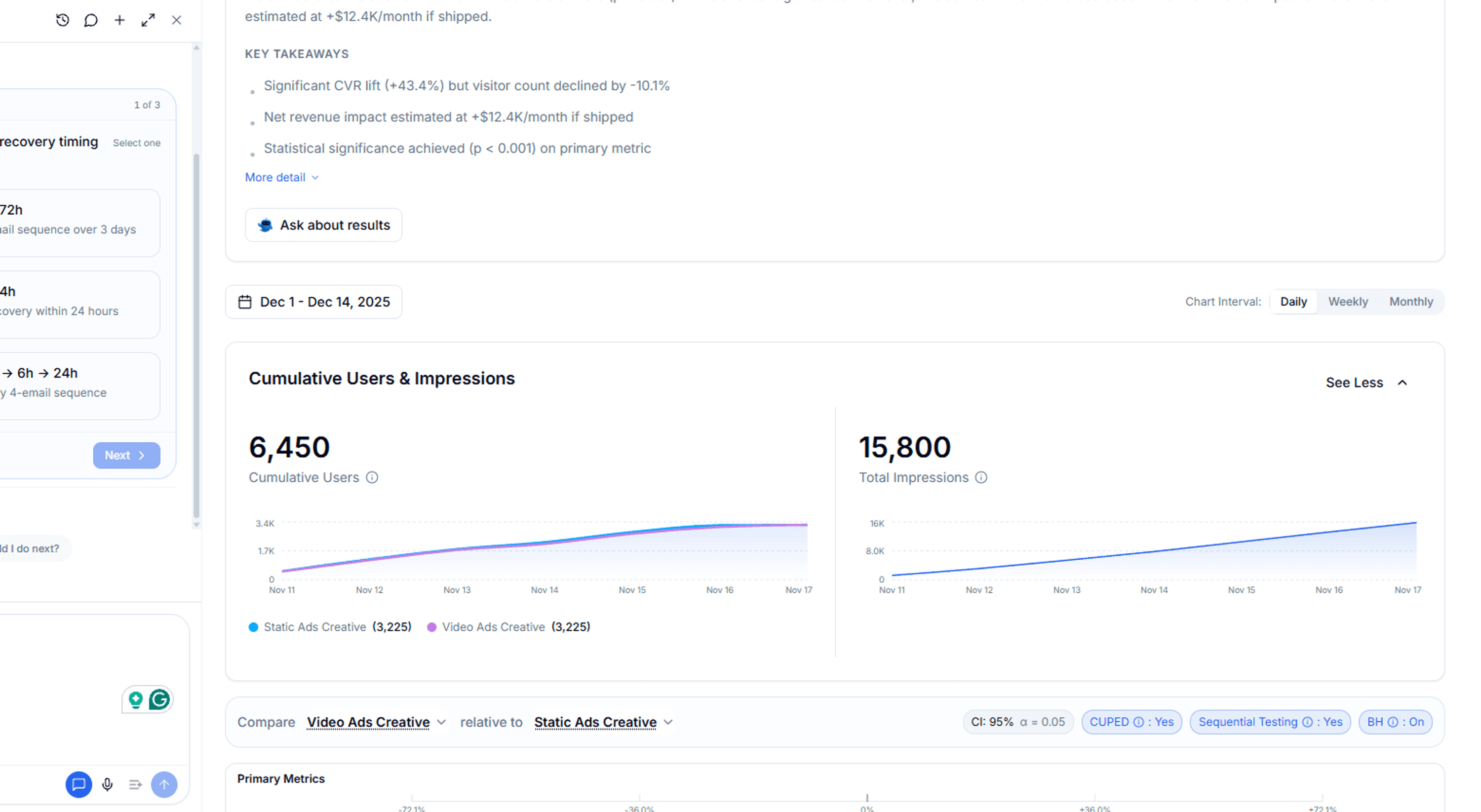 Step 7: Measure cart abandonment recovery metrics in Intempt analytics