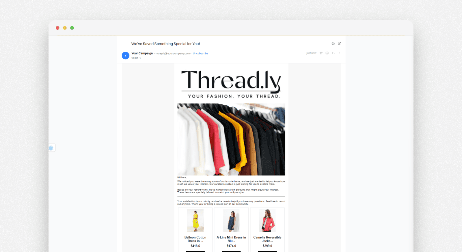 Visual recommendation setup: Post purchase and email