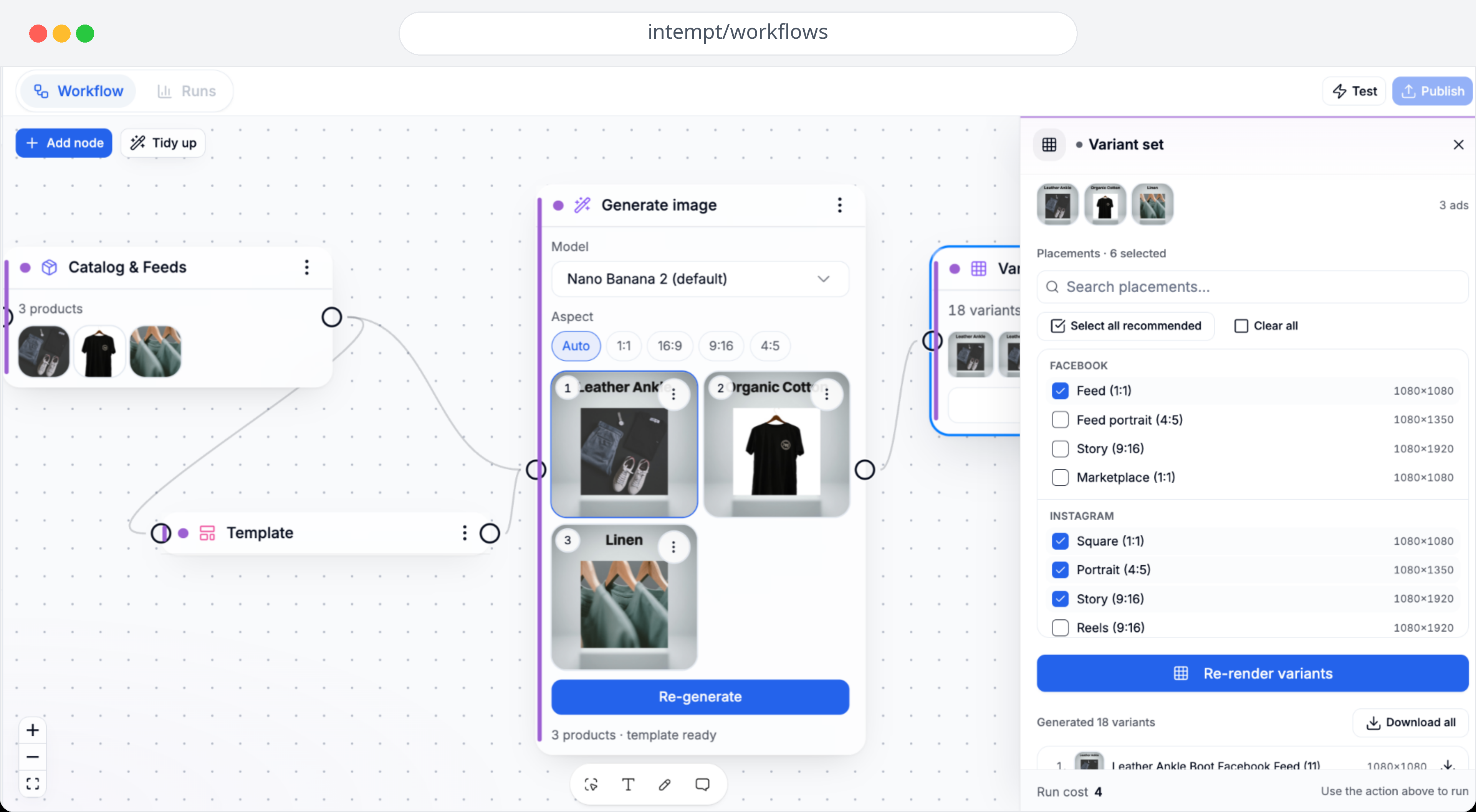 Design workflows canvas