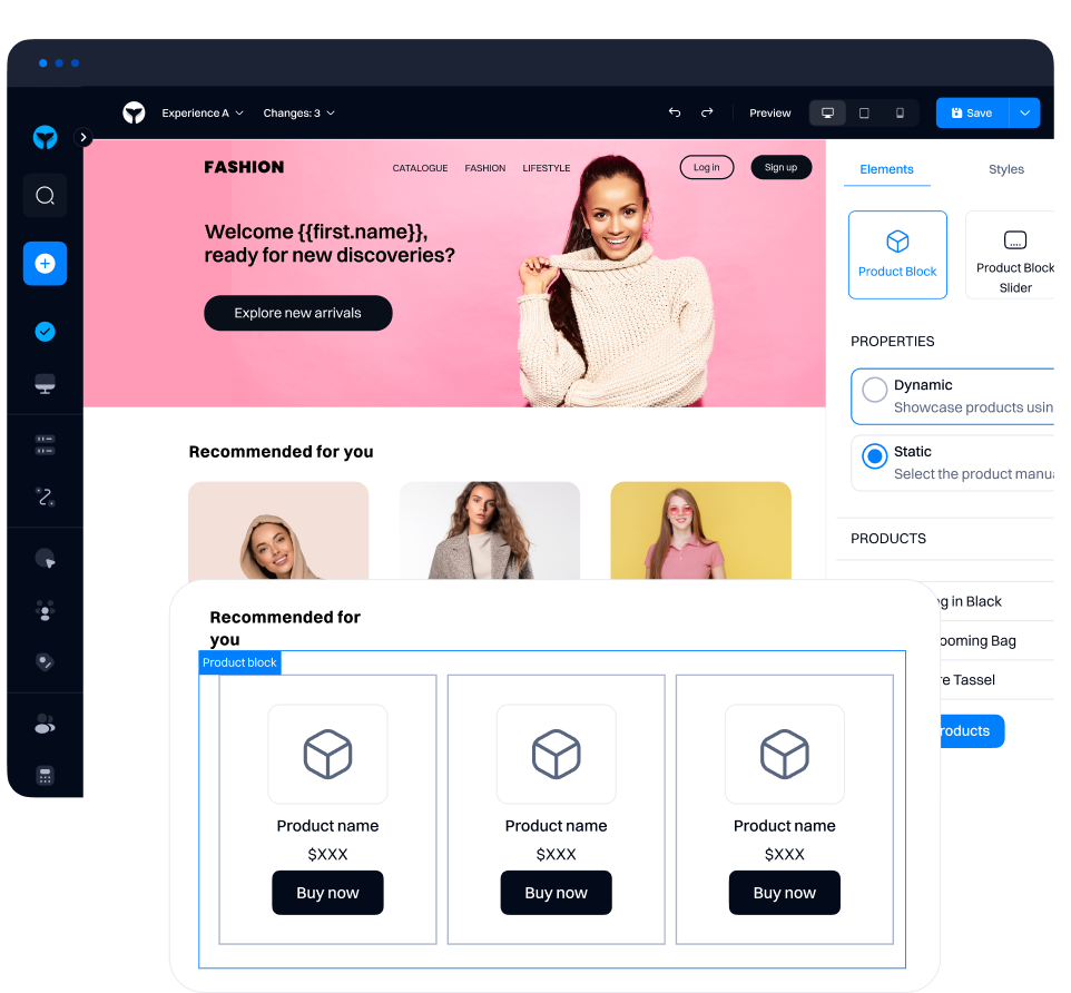 Recommend mockup
