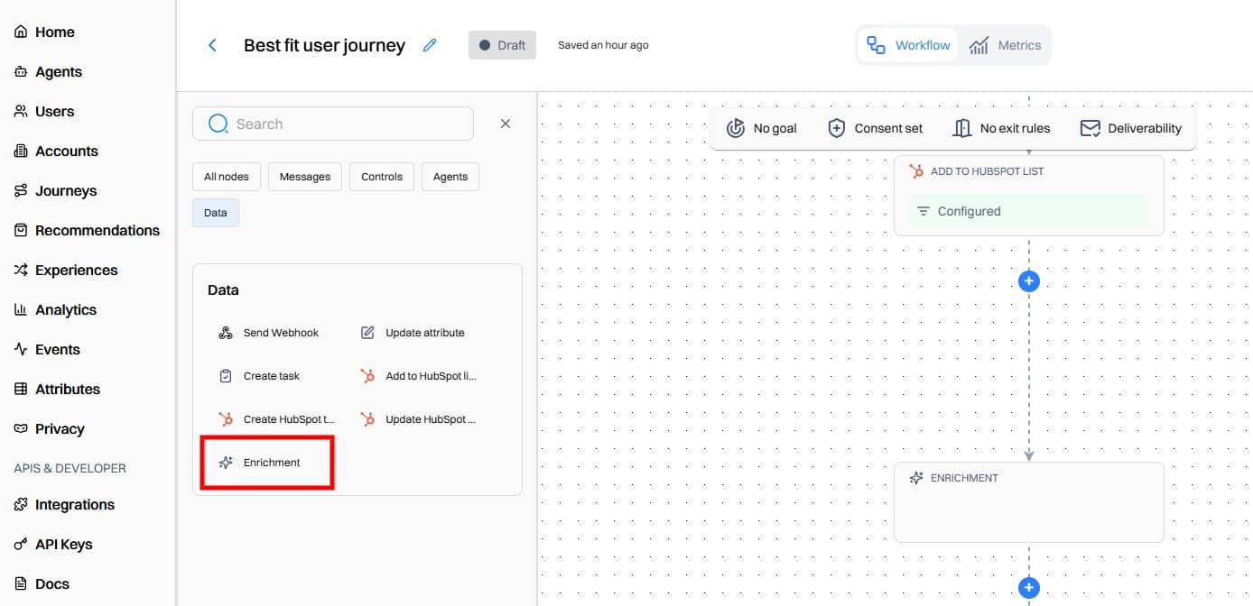 journey data node list enrichment highlighted - august 12 2025 - Intempt documentation