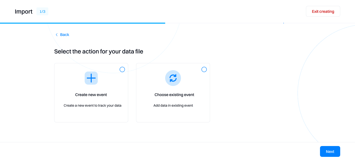 import select action new or existing event - november 12 2024 - Intempt documentation