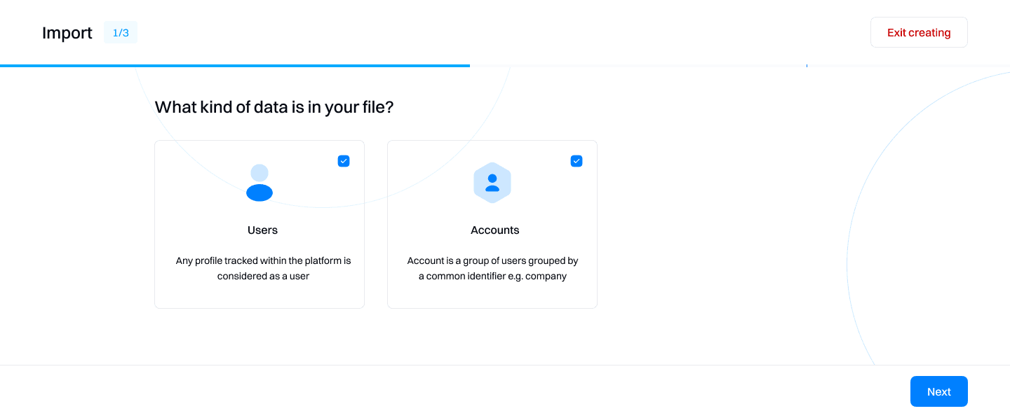 import select data type users accounts - november 12 2024 - Intempt documentation