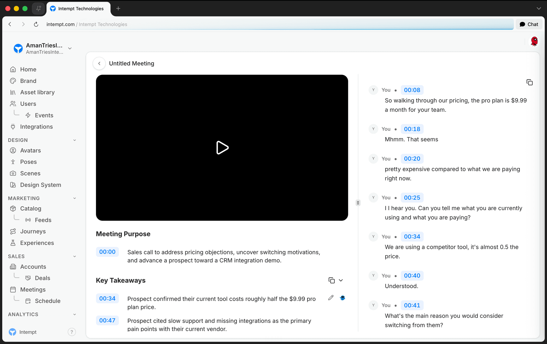summary bullet per item expand icon - blu for meetings reactive - Intempt documentation